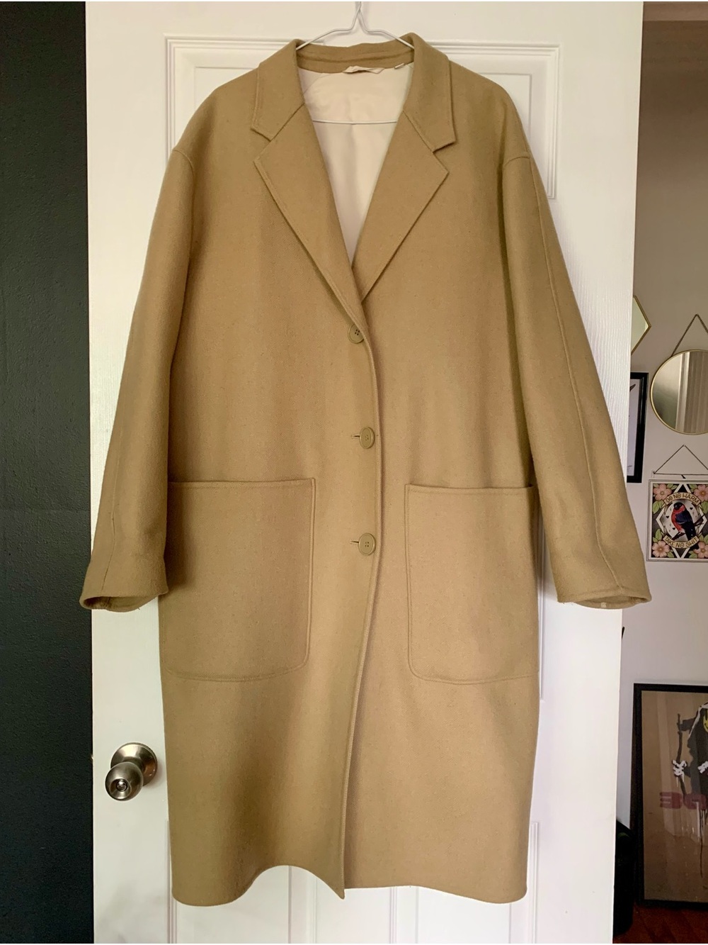 Uniqlo U by Christophe Lemaire Oversized Camel Single-Breasted Wool blend Coat